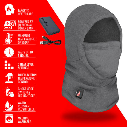 ActionHeat 5V Battery Heated Fleece Balaclava - Full Set