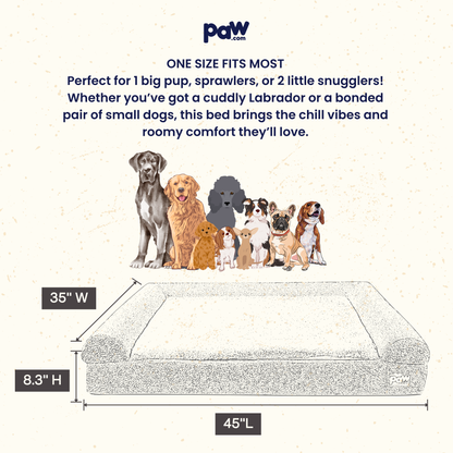 PupLuxe™ 3-Bolster Dog Bed in Elegant Grey Bouclé for Ultimate Comfort