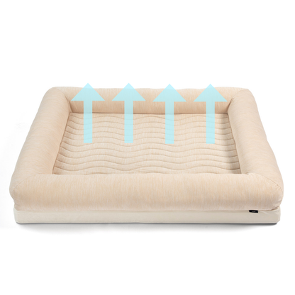 PupChill™ Arctic Sand Cooling Dog Bed with 4 Bolsters for Ultimate Comfort