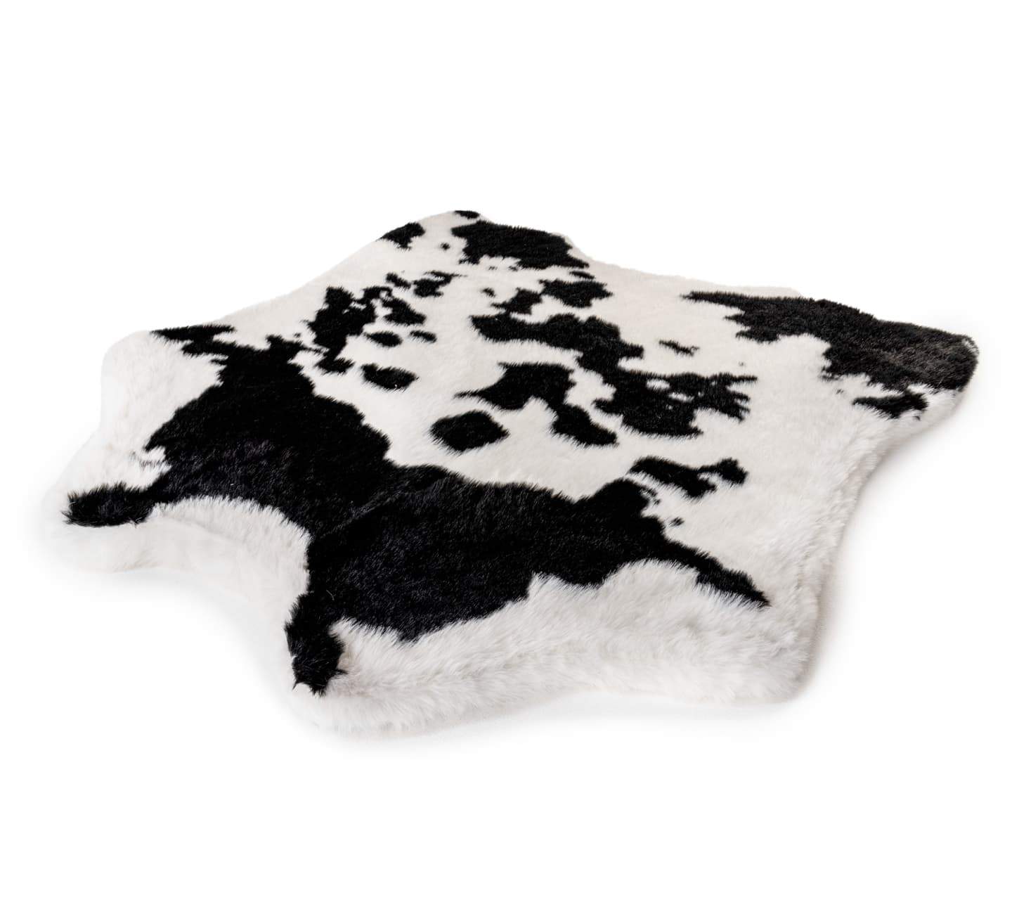 PupRug® Luxueuse Banquette en Mousse à Mémoire avec Imprimé Animal - Tissu Faux Vache Noire