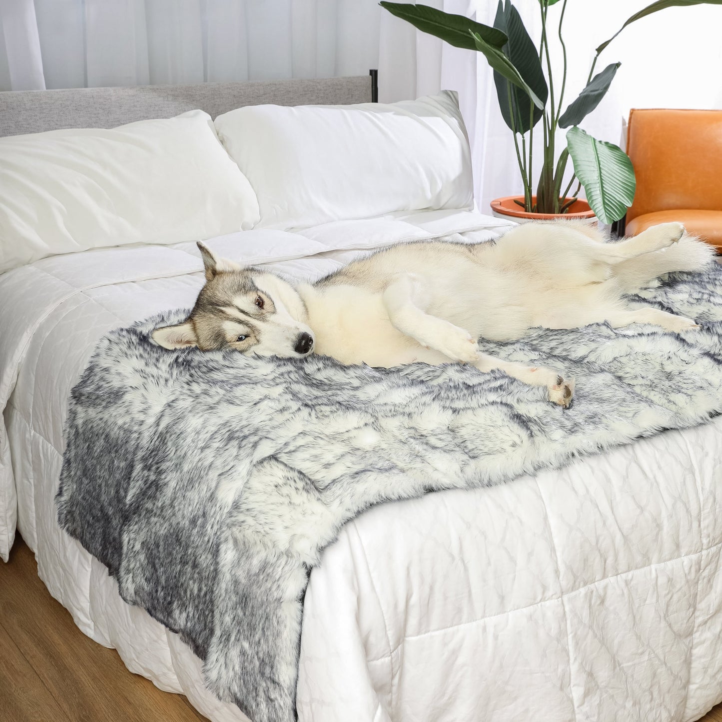 PupProtector™ Luxe Extra-Soft Waterproof Bed Runner with Arctic Fox Design