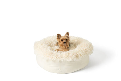 PupPouf™ Luxe Donut Dog Bed en Peluche de Felpa Color Ciervo para Máximo Confort