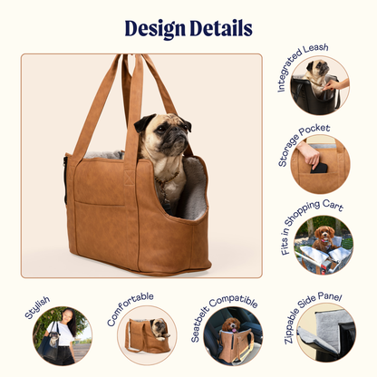 PupTote™ Vielseitige 3-in-1 Kunstleder-Hundetragetasche - Elegant Schwarz