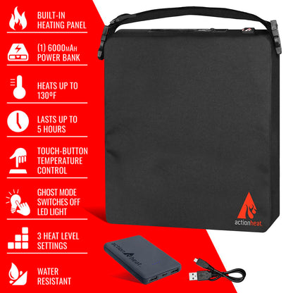 ActionHeat 5V Battery Heated Seat Cushion - Full Set