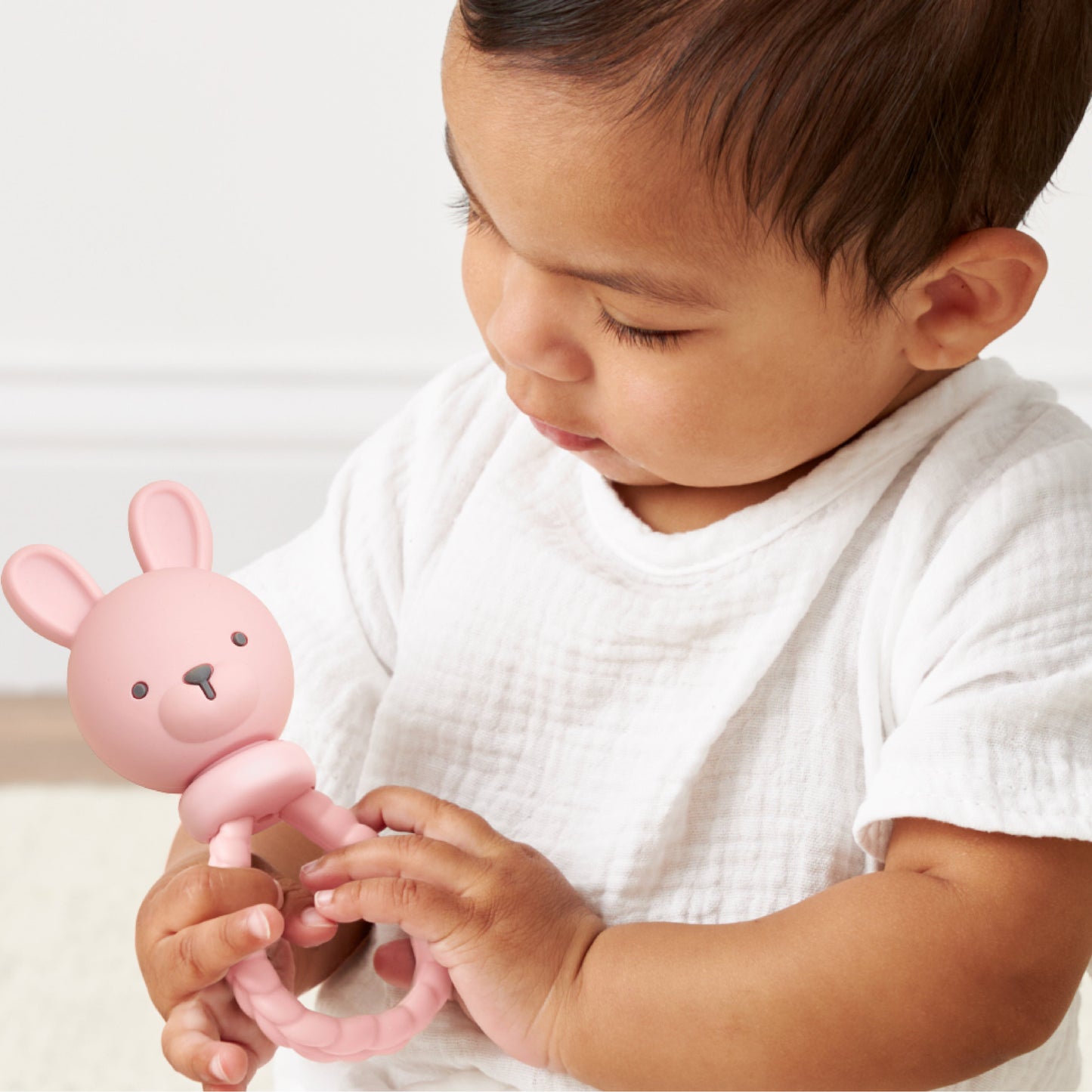 Sweetie Rattle™ Silicone Baby Teething Ring and Rattle
