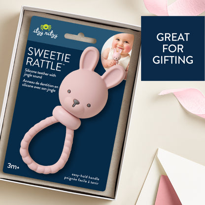 Sweetie Rattle™ Silicone Baby Teething Ring and Rattle