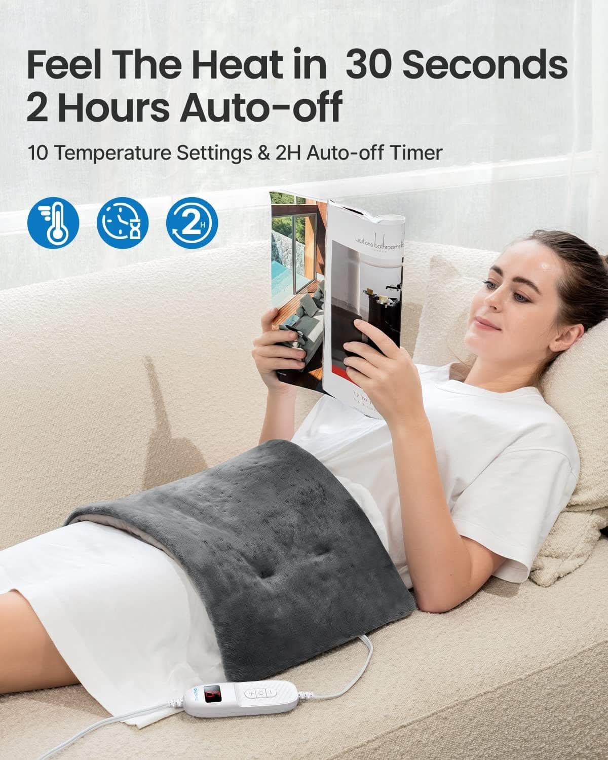 Coussin chauffant relaxant pour soulagement rapide et conforto durable