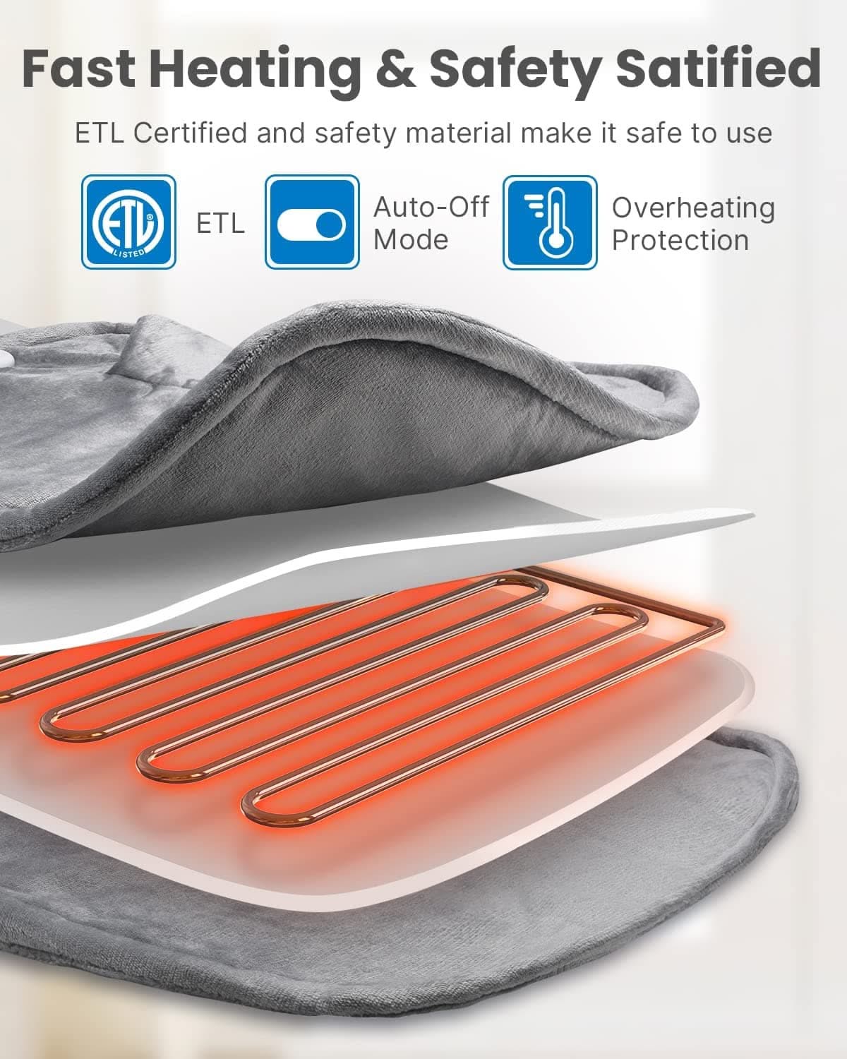 Antidérapant Coussin Chauffant pour Cœur et Épaules 19" - Soulagez la Douleur et Détendez-vous