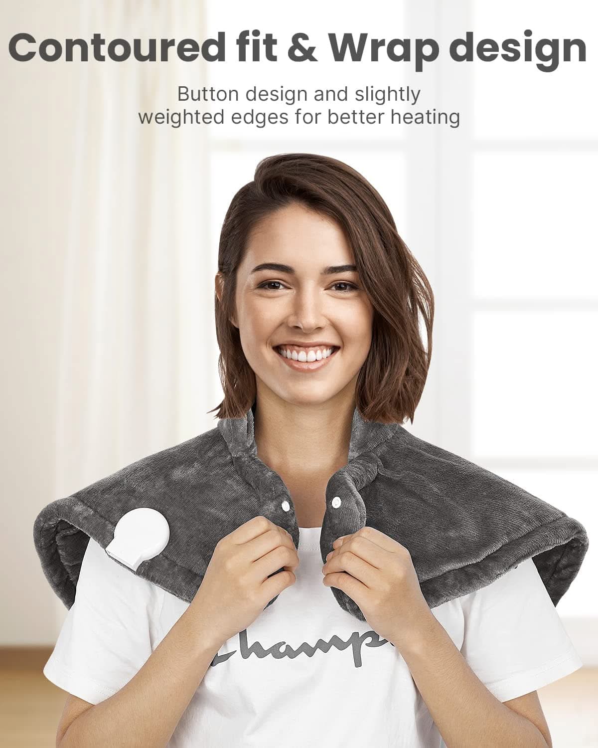 Antidérapant Coussin Chauffant pour Cœur et Épaules 19" - Soulagez la Douleur et Détendez-vous