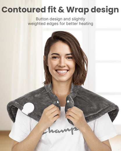 Antidérapant Coussin Chauffant pour Cœur et Épaules 19" - Soulagez la Douleur et Détendez-vous
