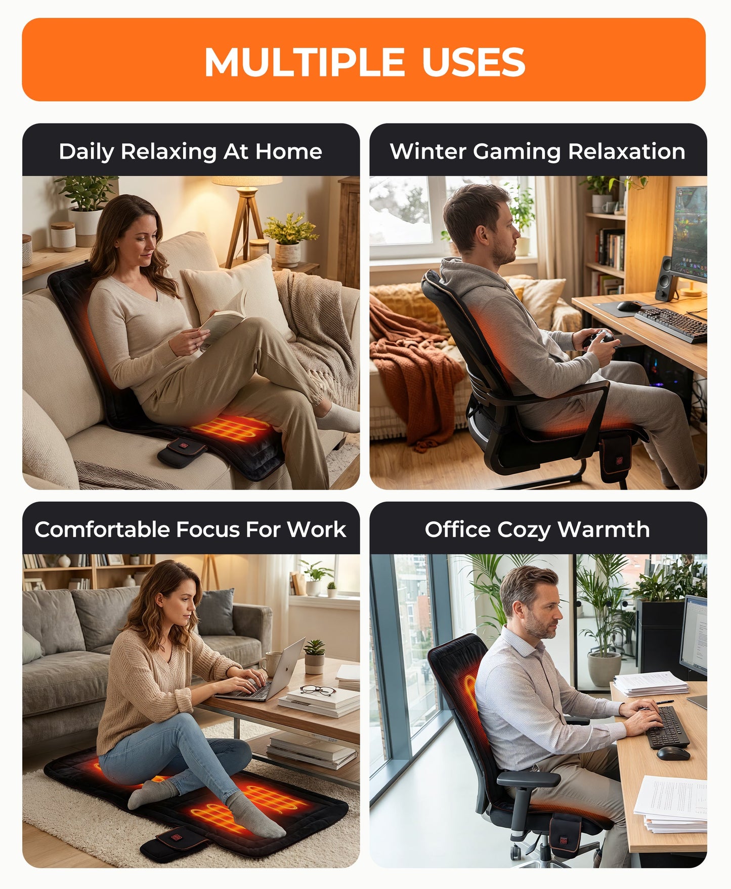 Everrest 3-Zone Heated Indoor Seat Cushion