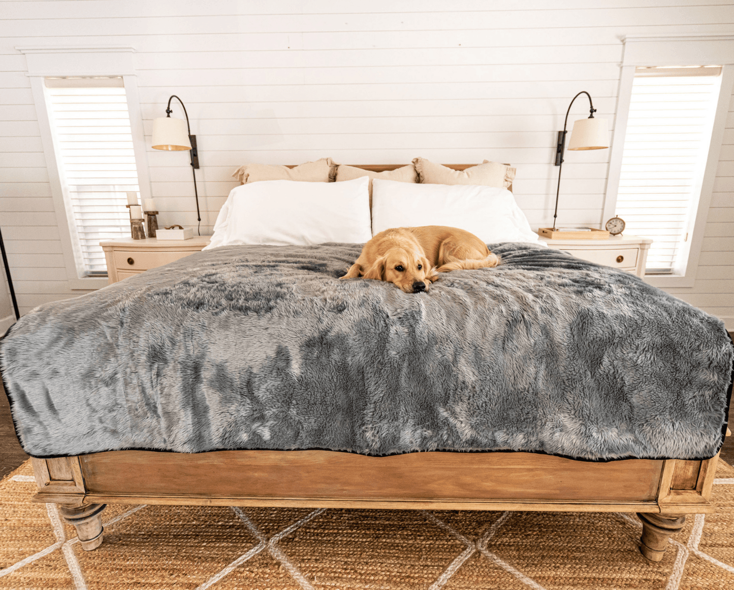 PupProtector™ korte donzen waterdichte deken - Charcoal Grey