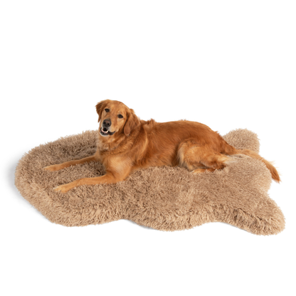 PupRug® Luxe Faux Fur Orthopädisches Hundebett – Weiche Schaffel-Fell-Optik in Tan