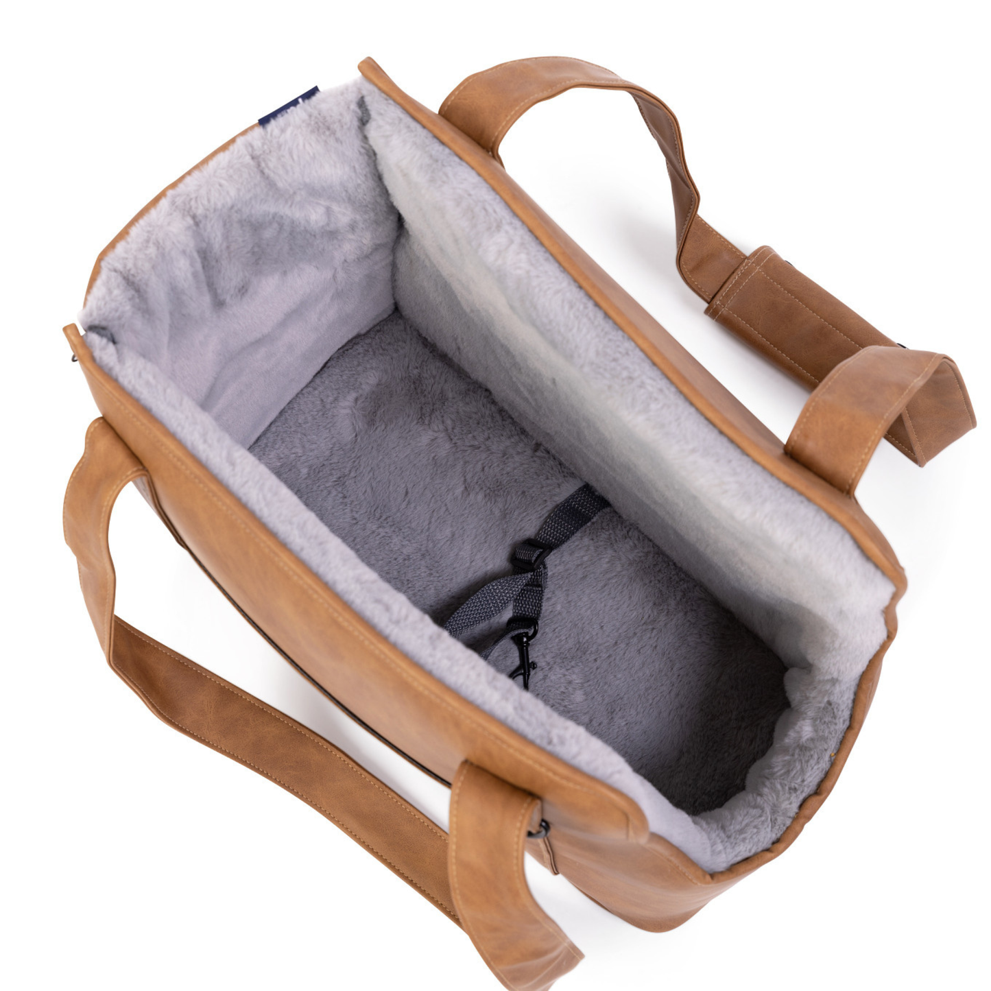 PupTote™ 3-en-1 Sac de transport pour chien en faux cuir 2.0 - Camel