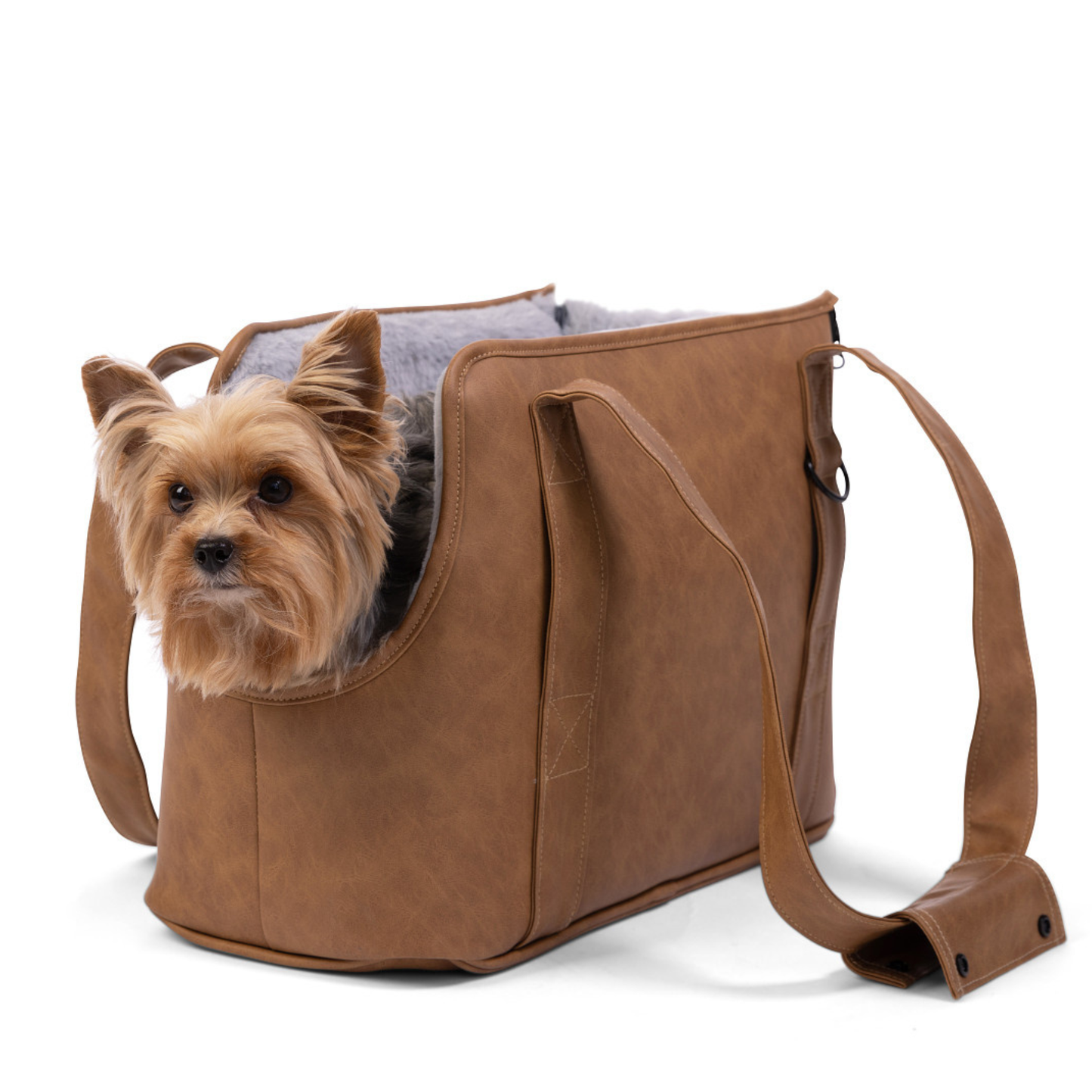 PupTote™ 3-en-1 Sac de transport pour chien en faux cuir 2.0 - Camel