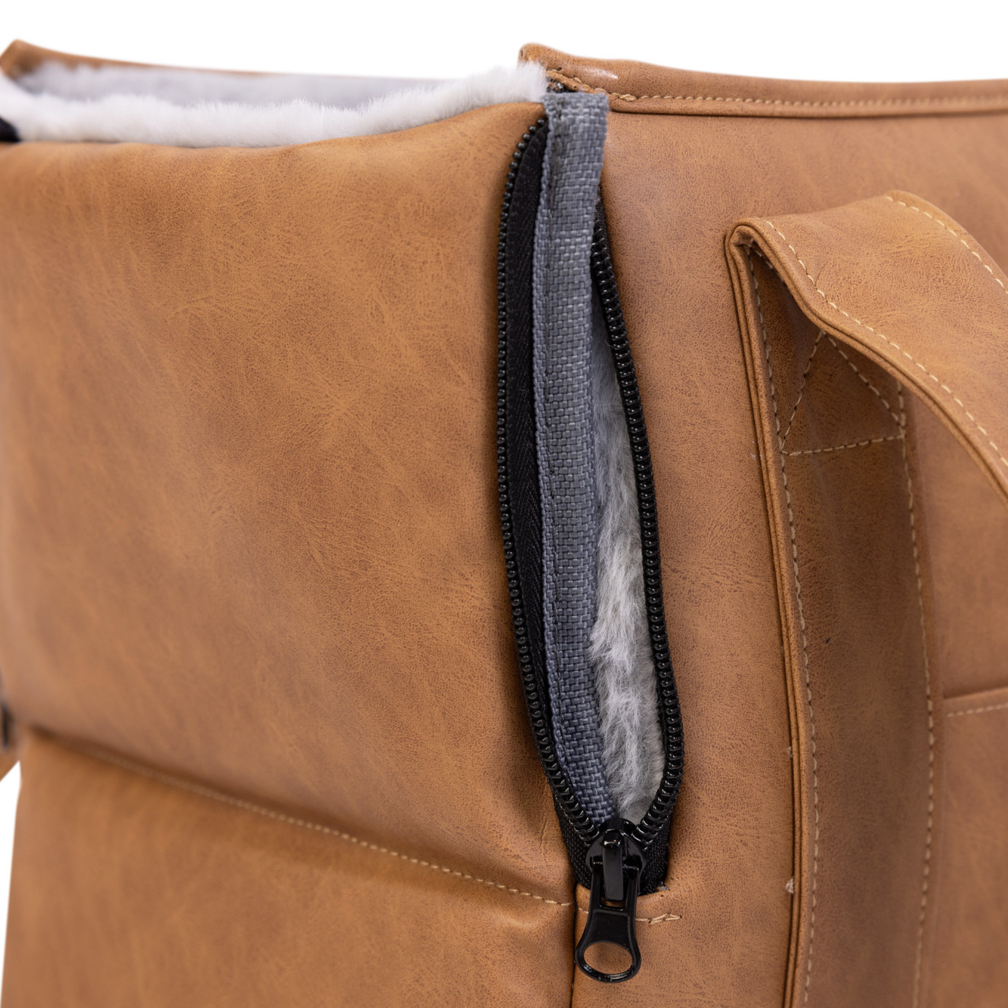 PupTote™ 3-en-1 Sac de transport pour chien en faux cuir 2.0 - Camel