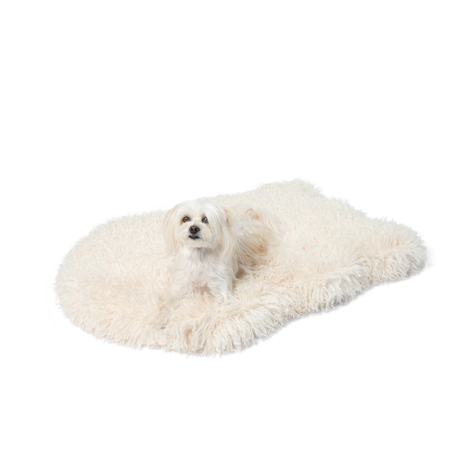 PupRug® Luxe Faux Fur Orthopedic Hundebett – Weiches Schafsvlies in Elfenbeinoptik