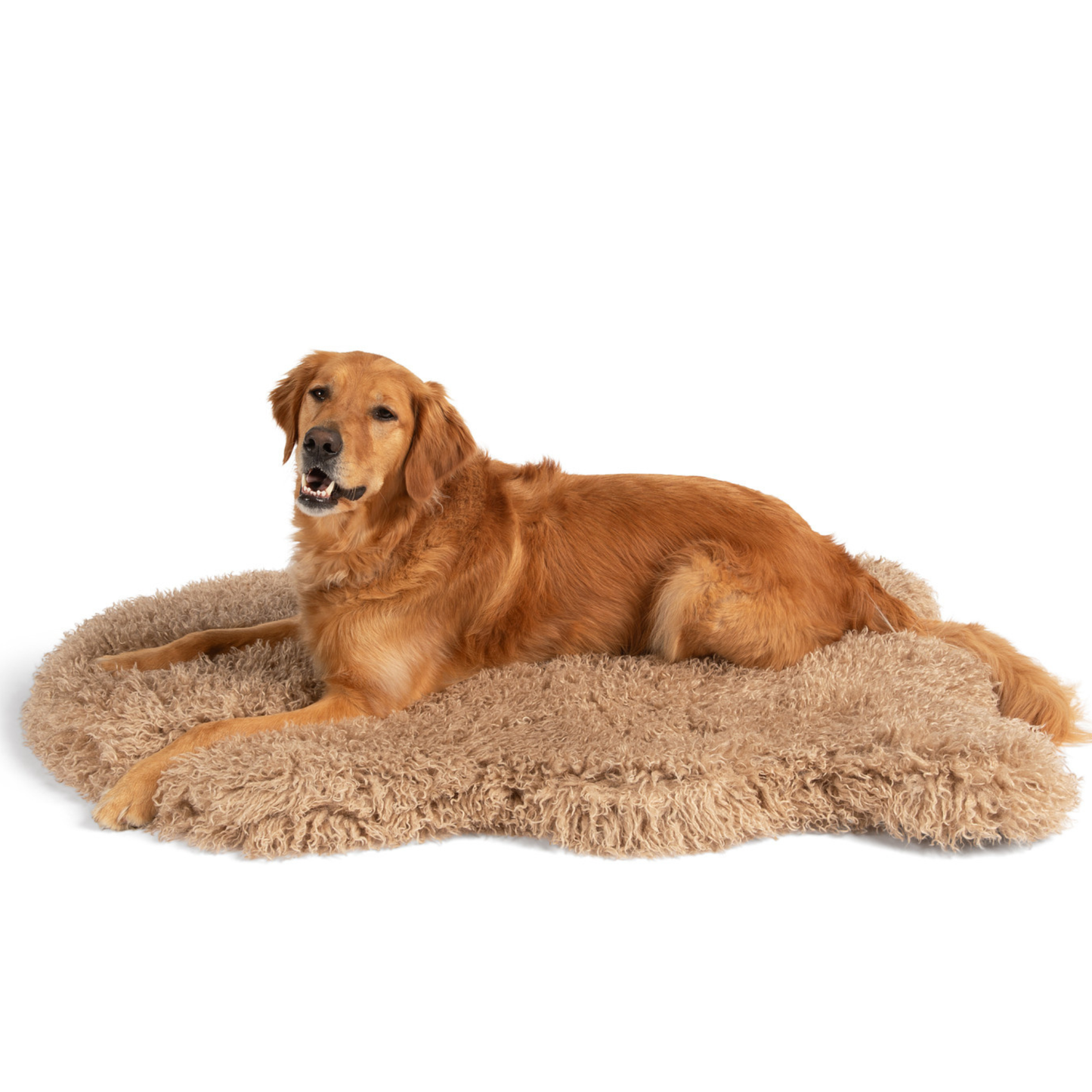 PupRug® Luxe Faux Fur Orthopädisches Hundebett – Weiche Schaffel-Fell-Optik in Tan